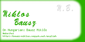 miklos bausz business card